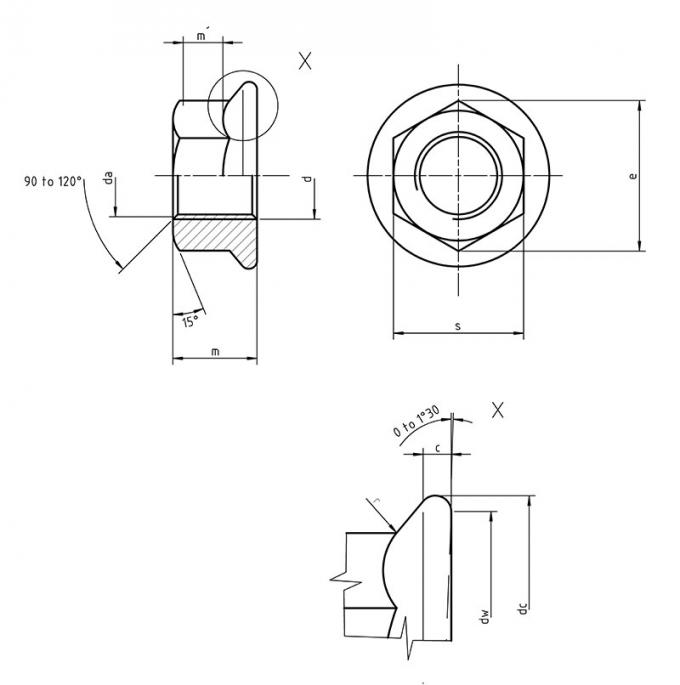 ISO4161 304 316等級A4-70 M20のステンレス鋼のナット 0