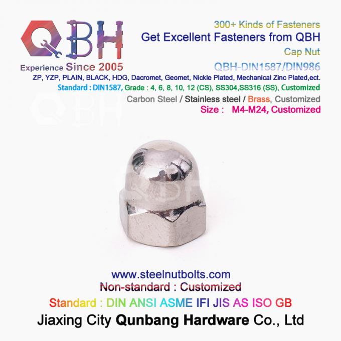 QBHの冷たい造るCLは4/6/8/10/12個のカーボン ステンレス鋼半球形カバー帽子のドングリ ナット自動車の締める物を締めた 2