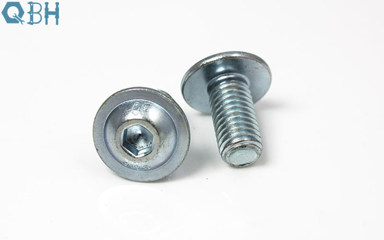ISO 7380-2 Button Flanged Socket Head Cap Screw Steel Class 10.9 Zinc Plated