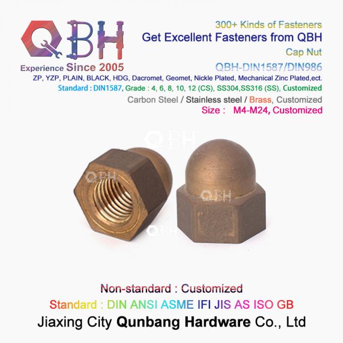 Qbh M4-M24の真鍮の銅の六角形の保護半球形カバー帽子のドングリ ナット車の自動車部品 1
