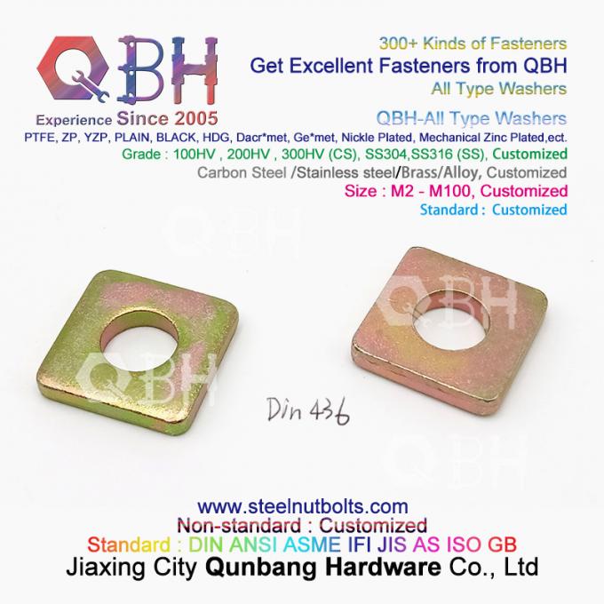 QBH DIN125 DIN127 F436 F436M F959 F959M DIN434 DIN436 NFE25-511の全タイプの平らなばねは歯付き円形の正方形の洗濯機の先を細くした 6