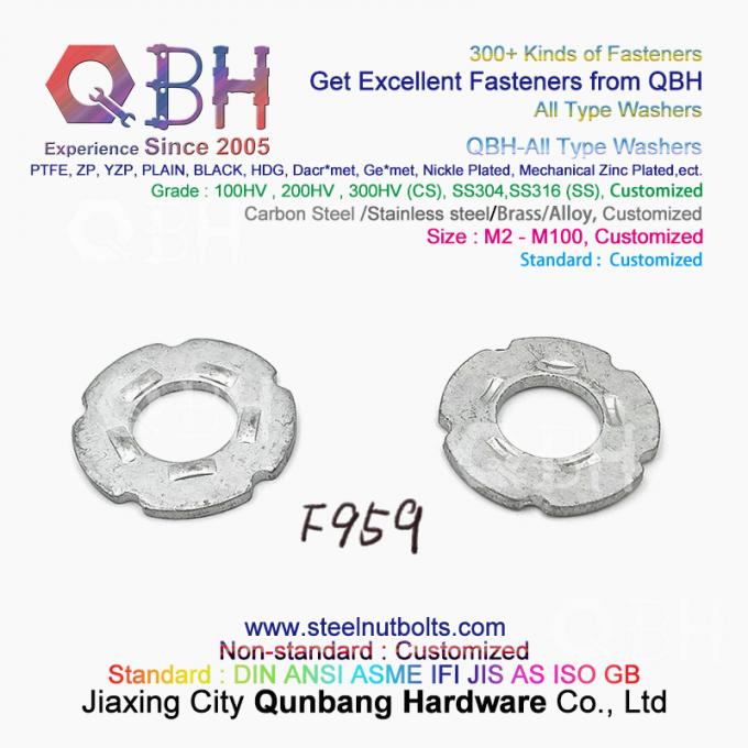 QBH DIN125 DIN127 F436 F436M F959 F959M DIN434 DIN436 NFE25-511のばねの先を細くすることは平らな円形の正方形の全タイプのガスケットを鋸歯状にした 5