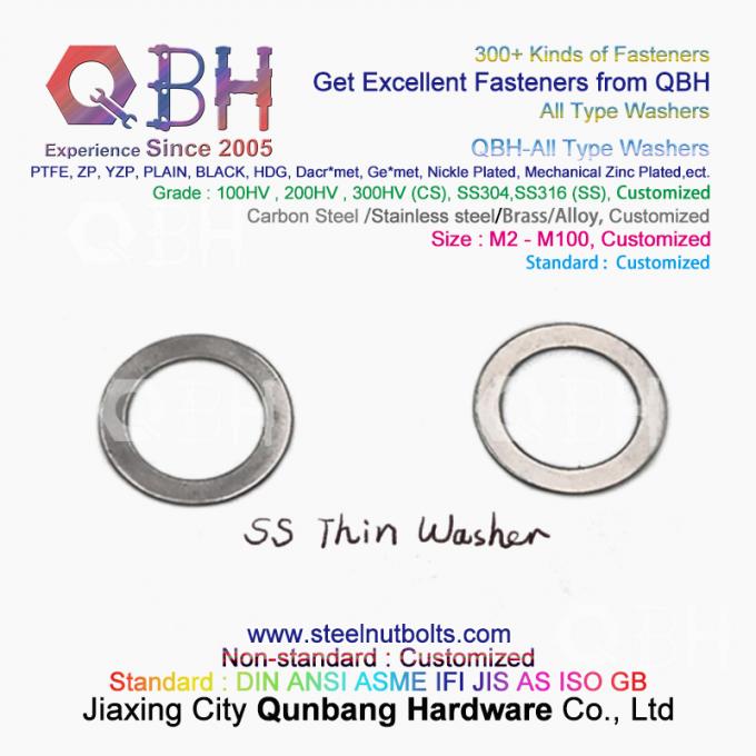 QBH DIN125 DIN127 F436 F436M F959 F959M DIN434 DIN436 NFE25-511のばねの先を細くすることは平らな円形の正方形の全タイプのガスケットを鋸歯状にした 2