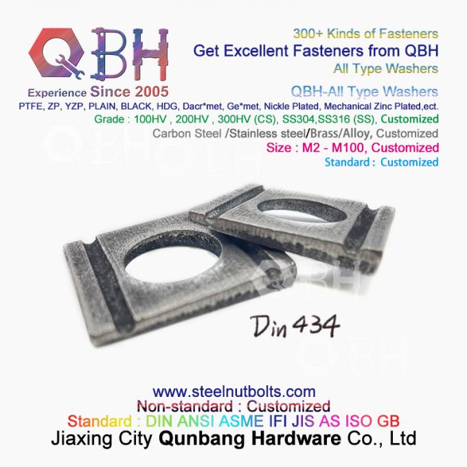 QBH DIN125 DIN127 F436 F436M F959 F959M DIN434 DIN436 NFE25-511のばねの先を細くすることは平らな円形の正方形の全タイプのガスケットを鋸歯状にした 6
