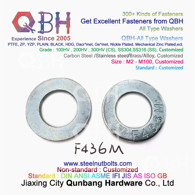 QBH DIN125 DIN127 F436 F436M F959 F959M DIN434 DIN436 NFE25-511の全タイプの平らなばねは歯付き円形の正方形の洗濯機の先を細くした 4
